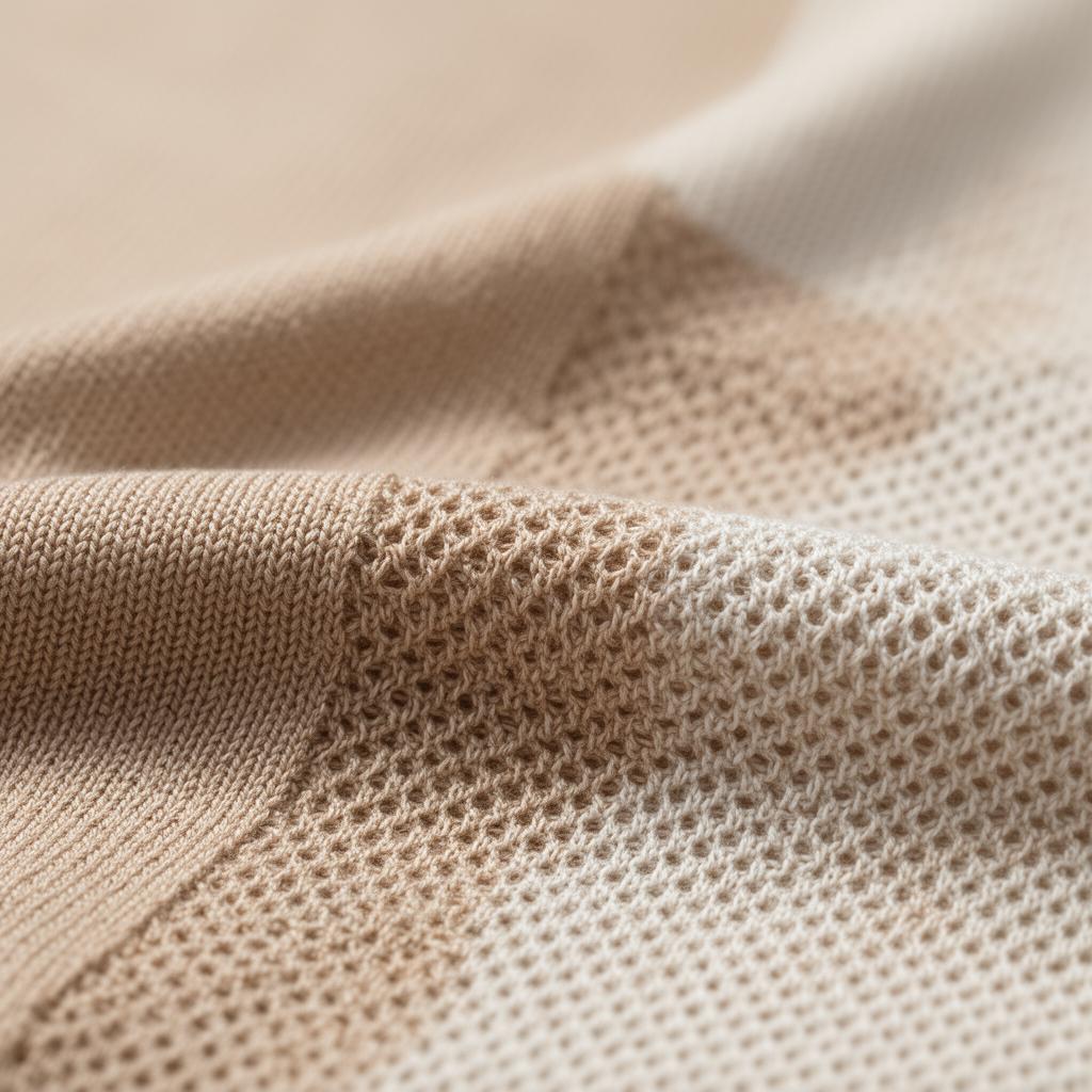 Knit pattern study showing compression-zone transition