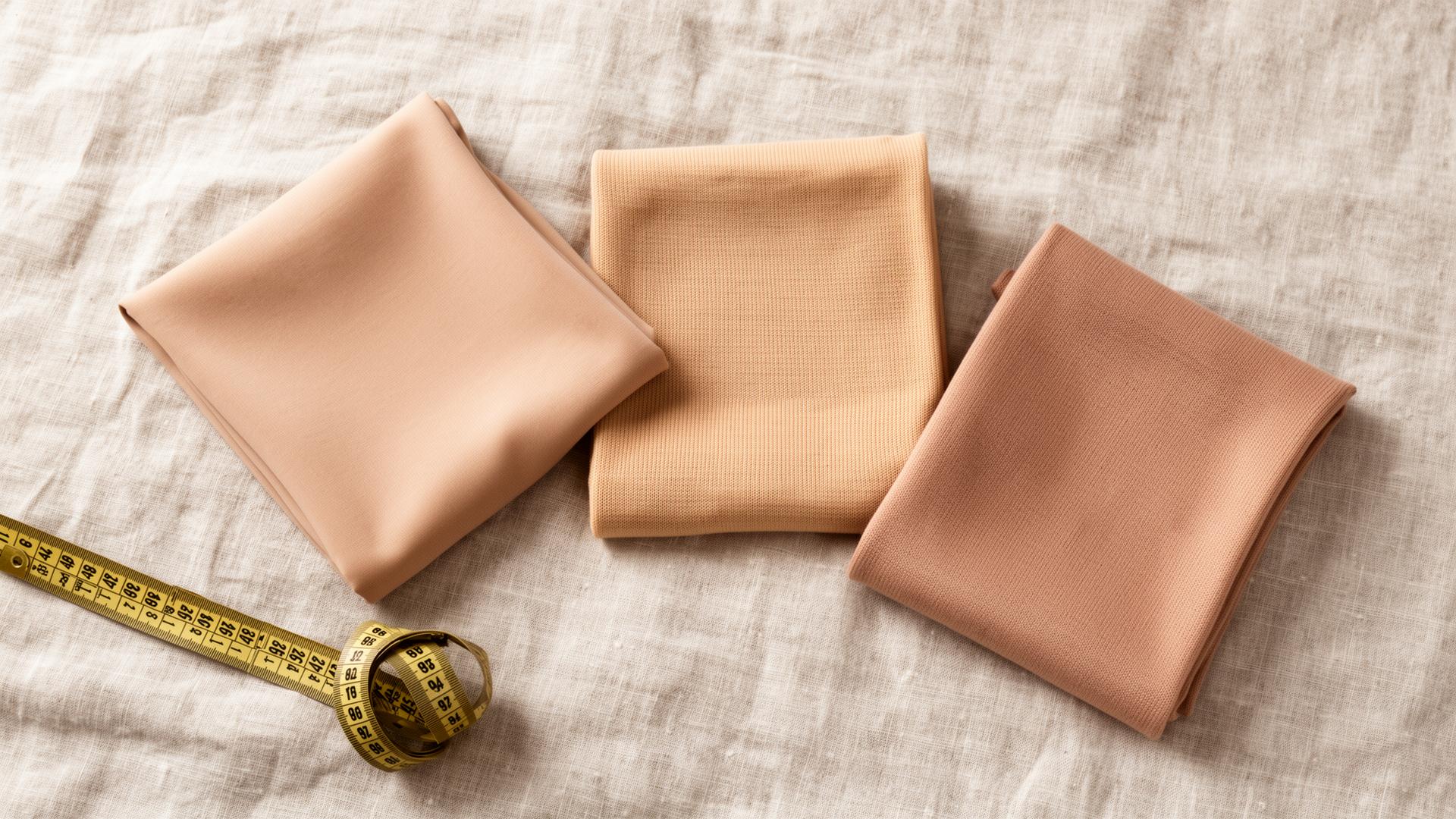 Three JellySoft weights — Whisper, Daily, Sculpt — folded on linen