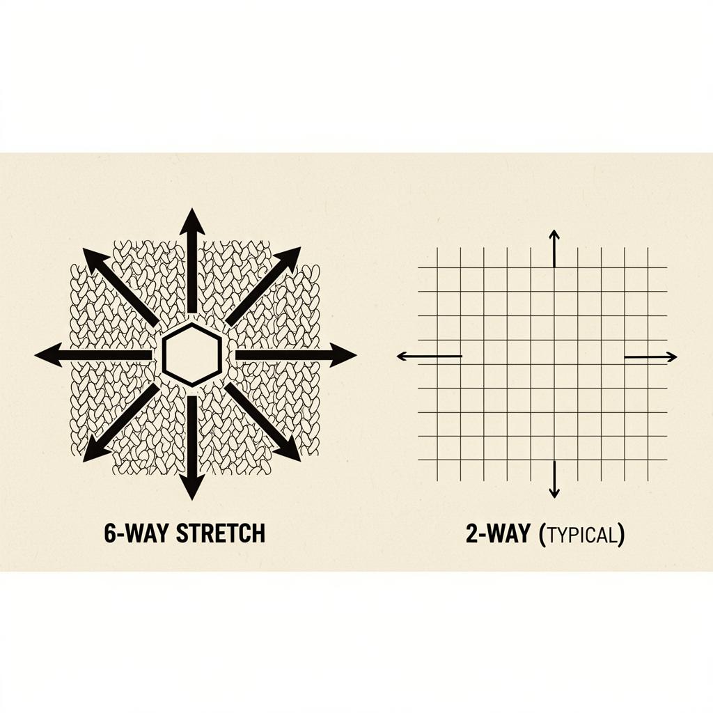 Knit pattern study showing compression-zone transition